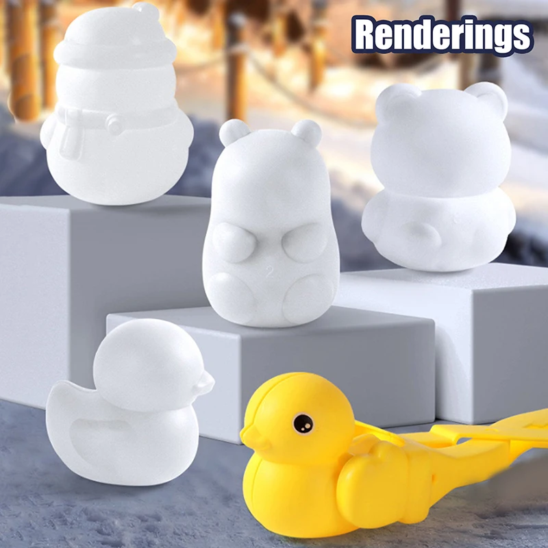 Clip per creare palle di neve per bambini Capibara per adulti Panda Pinze a forma di anatra per sabbia all'aperto Stampo per palline di neve Giocattoli Giocattoli sportivi da combattimento