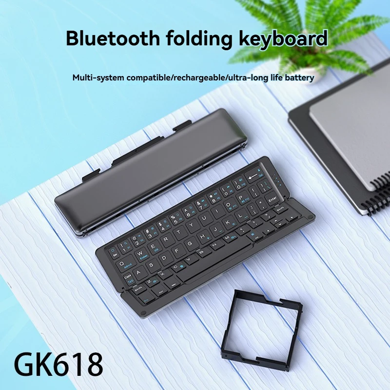 

Мини-складная магнитная клавиатура Miaokong для iPad, беспроводная Bluetooth, портативная сенсорная панель, кронштейн для ноутбука, компьютера, аксессуары, подарок