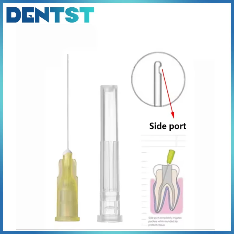Dental Endo Irrigation Needle Tip Dental Root Canal Lateral Rinsing Needles Single Side Opening 100pcs/pack  0.4/0.3mm Size