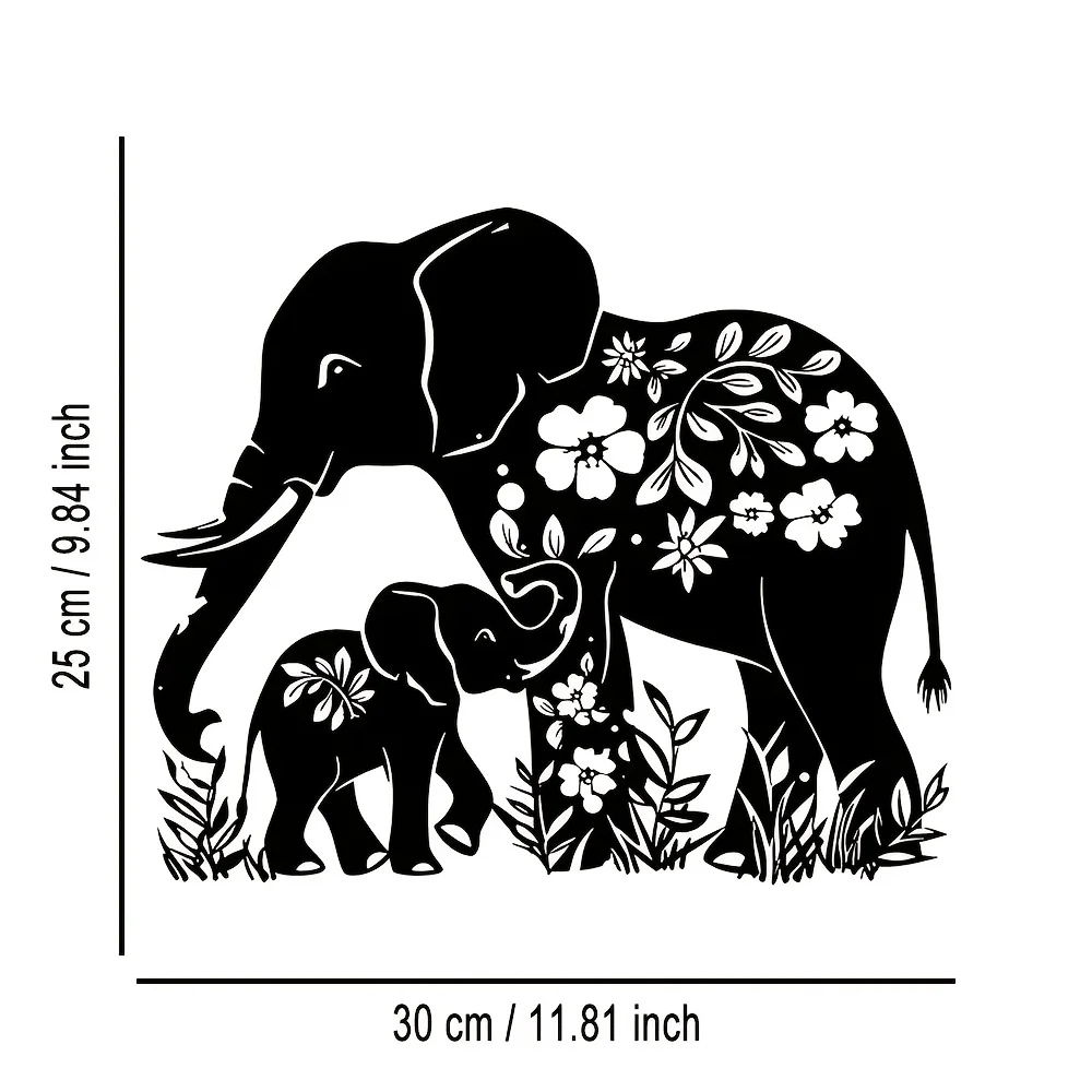 Minimalist Elephant Calf Iron Wall Metal Decor Home Office Patio Kitchen Cafe Bar Farmhouse Housewarming Birthday Gift Ornament