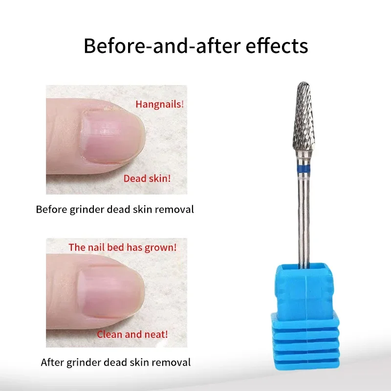 Tungsten Carbid Nail Drill Bits Electric Manicure Drill Accessory Milling Cutters for Nail Gel Polish Remover Nail Tools Efiles