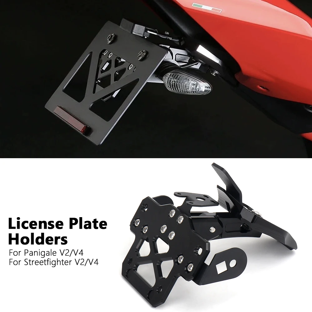 

Aluminum Mount Bracket Registration Number Plate Motorcycle License Plate Holder For Ducati Streetfighter V2 V4 Panigale V4 V2