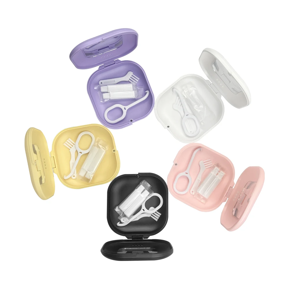 1Pcs Dental False Fake Teeth Retainer Denture Case Orthodontic Invisible Aligner Brace Storage Box Lady Jewelry Box with Mirror
