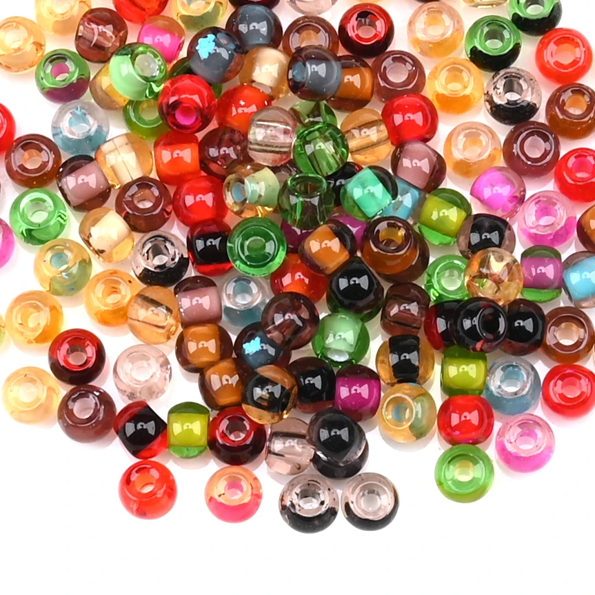 Uniform 4Mm Colorful Dye Core Czech Beads Transparent Glass Seed Beads for Jewelry Making Diy Earrings Bracelets Wholesales