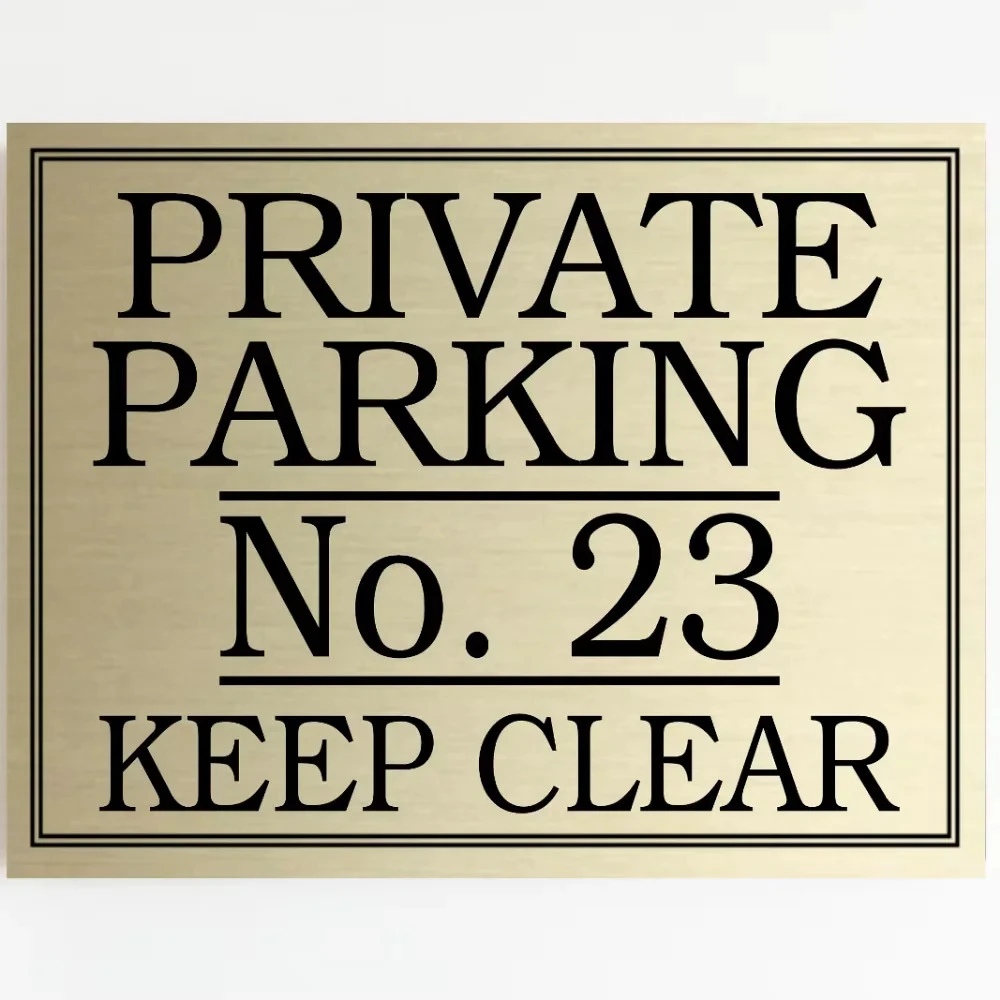 Customized Composite aluminum-plastic panel Private Parking Wall Sign Plaque Gold / Silver Vinyl Stickers Coloured