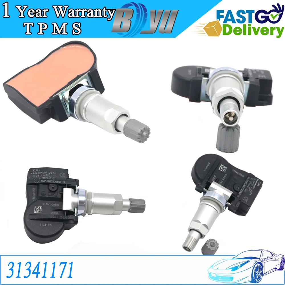 

4pcs TPMS Tire Pressure Monitor Sensor 31341171 For Volvo 433MHZ 31341893 31445473