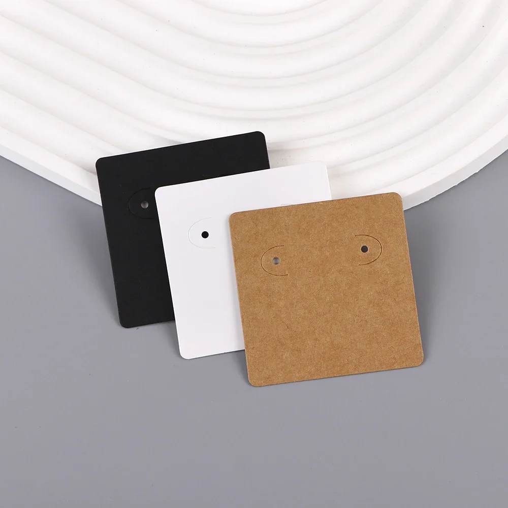 50 Pcs 5x5cm Hot Selling Earring Jewelry Display Paper Card With Or Without Bags Wholesale Packaging Suppliers Customize Service