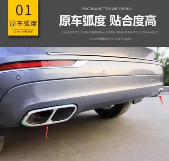 

For VOLVO XC60 S90 XC90 V90 XC40 S60 V60 2015- 2021 Car Accessories Stainless Steel Rear Exhaust Pipe Four Tail Throat Decorativ