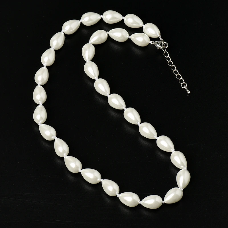 White Drop Shape 9x13mm Synthetic Coral Stone Beads, 18 Inch Strand for DIY Necklace Chain, Jewelry Making Supplies Gift H436