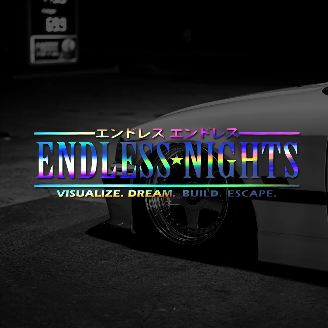 ENDLESS NIGHT JDM Car Window Decal Sticker Bumper Sticker, Windshield Banner, Body Modification Decorative Car Sticker