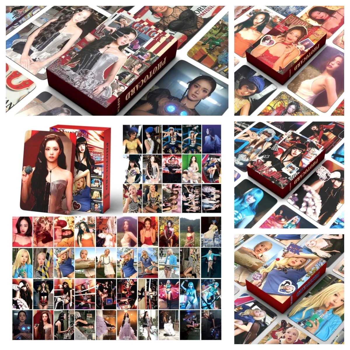 55Pcs New Albums LOMO cards Girl Group Ins 3-inch photo card decoration card double-sided Collection Fans Greeting card Gifts