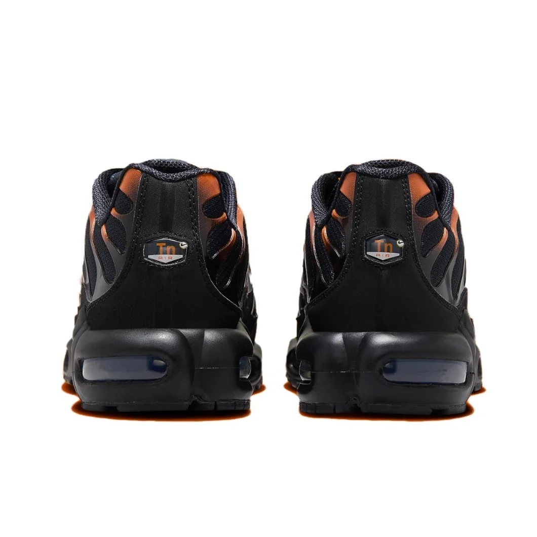 Nike-Air Max Plus TN chaussures de course, baskets basses pour hommes, confortables, absorption des chocs, décontractées, noir et orange