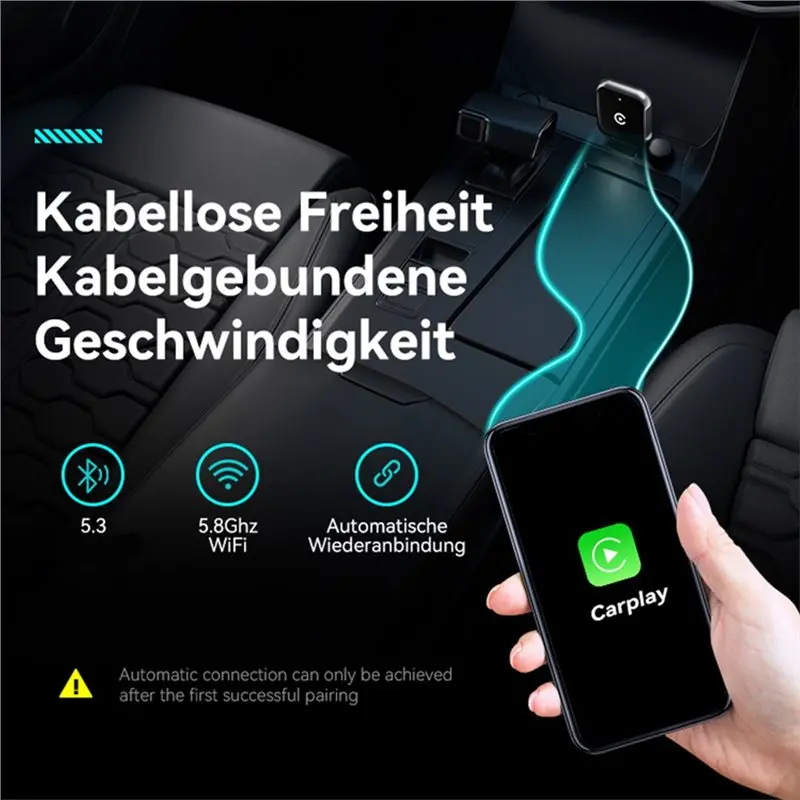 B04C-وحدة توصيل آلة السيارة 2In1 صندوق Carplay اللاسلكي Android Auto Wired Connection Carplay Box #3