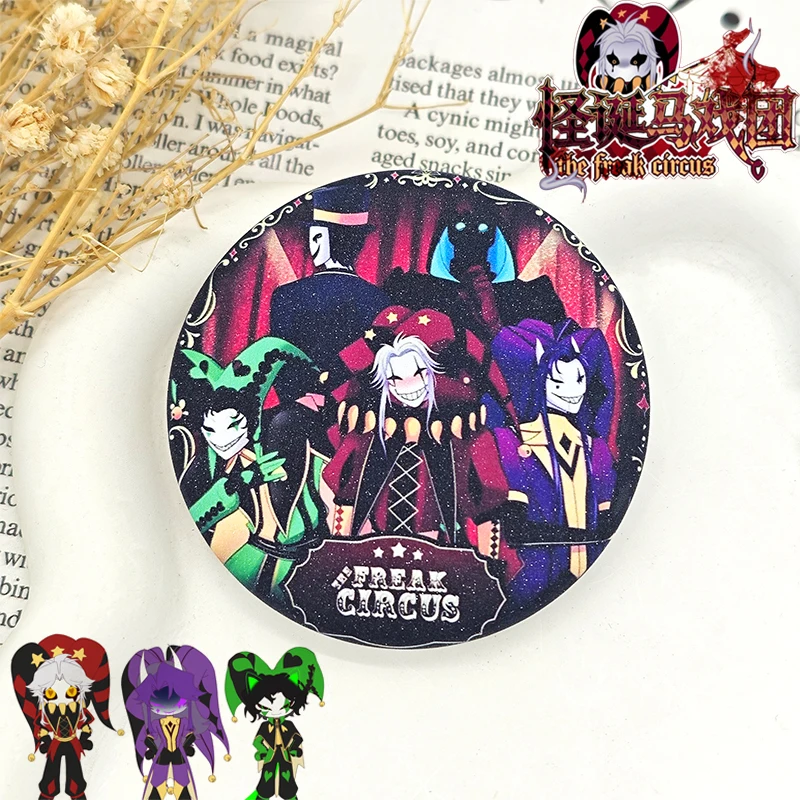 Game The Freak Circus Pierrot Harlequin Jester Cosplay Brooch Tinplate Badge Lapel Pins Bag Ornament Accessory Decoration Prop