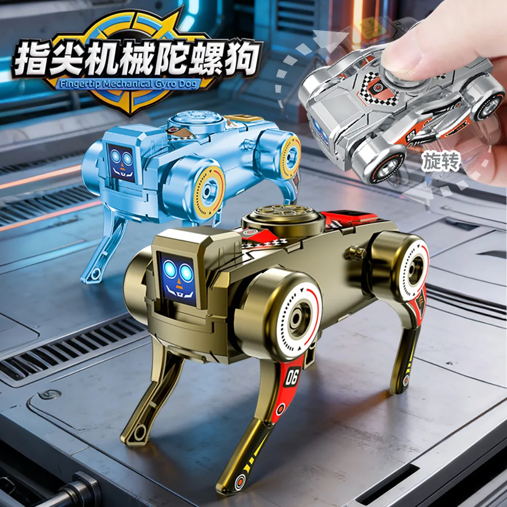 New 3PCS Set 360° Rotating Transforming Robot Dog Deformable Robot Fidget Spinner Stress Relief Toy for Adults Gift