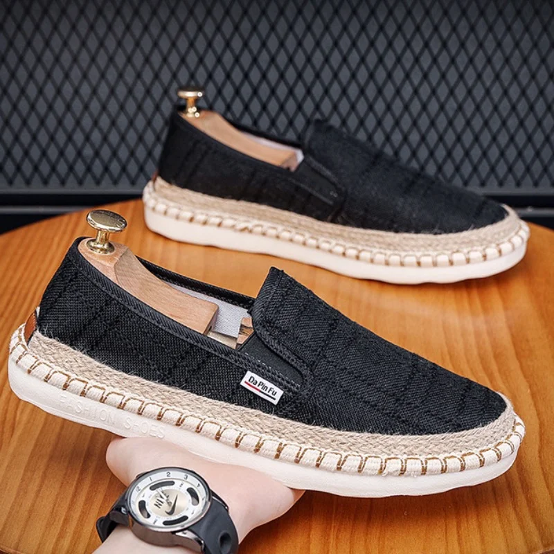 Summer New Men Casual Loafers Classic Flat Men Shoes Solid Color Shoes Fashion Slip on Footwear Male Plimsolls Zapatillas Hombre