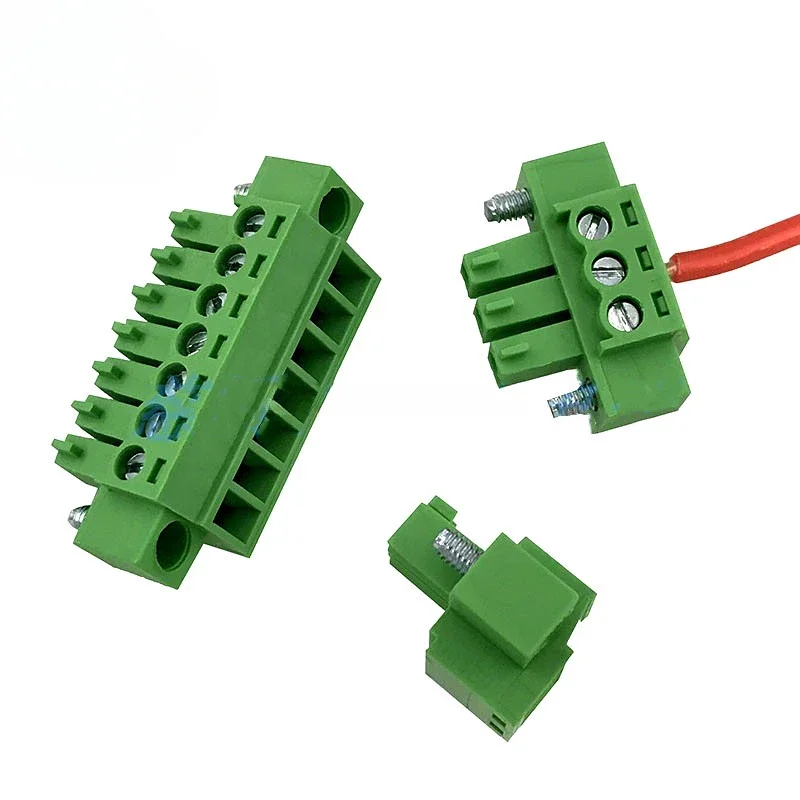 2Sets 2EDGWB 3.81mm Pitch Through Wall Plug in Terminal Blocks 15EDG 3.81MM 2/3/4/5/6/7/8/9/10/12pin Plug+Pin Header Socket Set