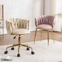 Chaise de maquillage en spanelle de style italien pour dames, chambre à coucher créative, chaise de salon avec roulettes, chambre à coucher, dossier, meubles de maison