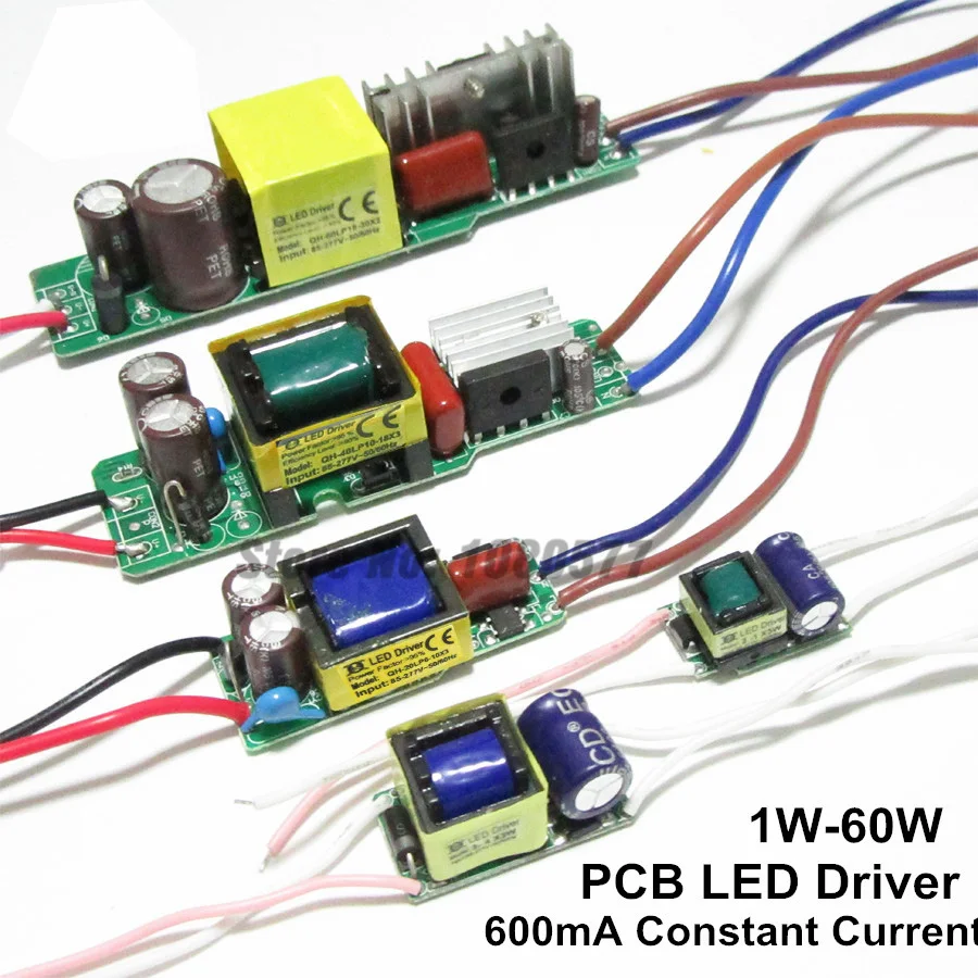 1-10PCS High Power LED Driver 300MA 450MA 600MA 900MA 5W 10W 12W 20W 36W 60W Inside External IP67 Constant Current Adapter Chip