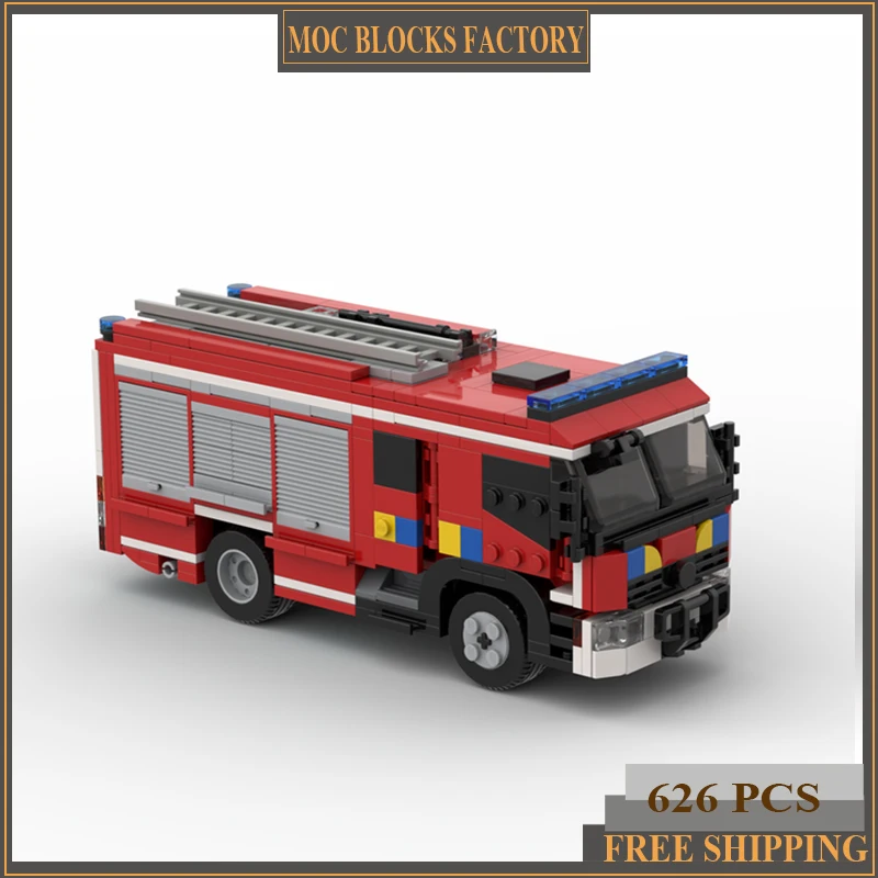 Car Series Moc Building Blocks Belgian Fire Truck Engine Model Technology Brick Brand-name Vehicle DIY Toy For Child Gifts