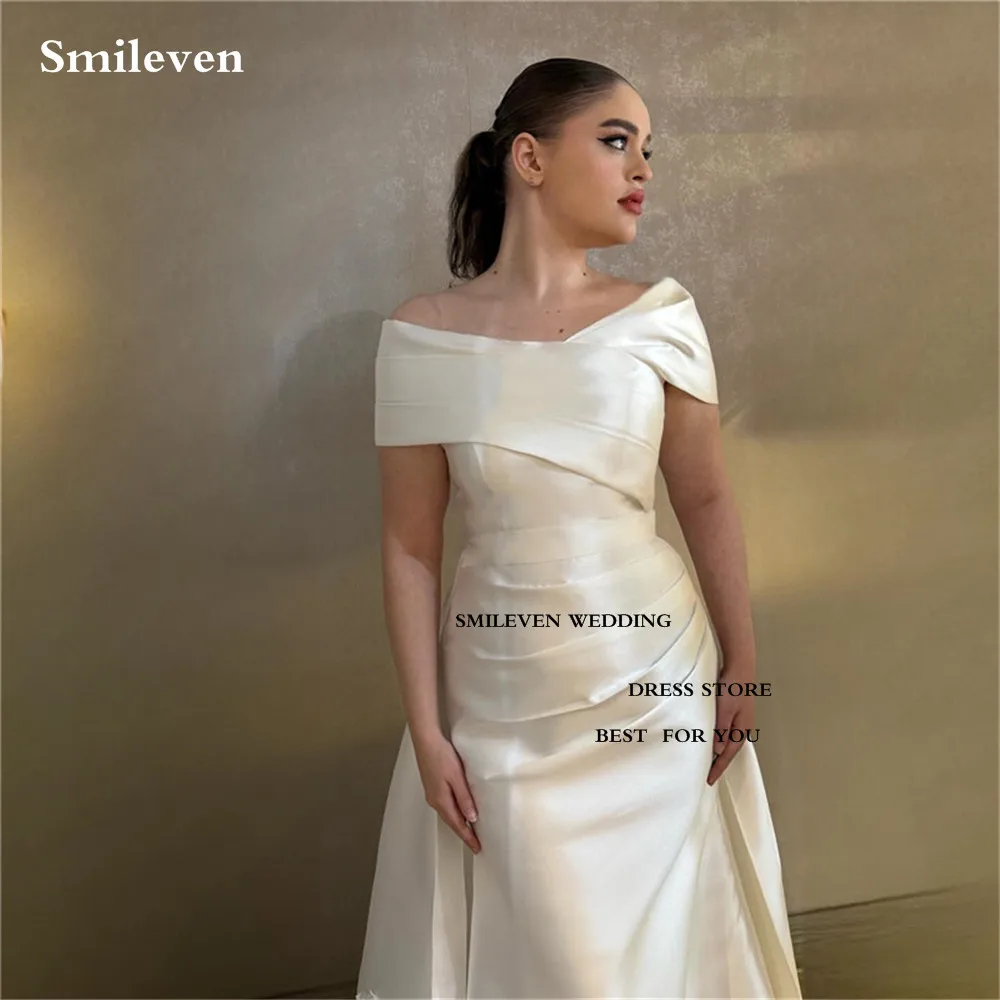 Smileven Kuwit فستان الزفاف القوس قبالة الكتف ثلاثية الأبعاد الدانتيل فساتين العروس فساتين الزفاف Vestido de novia مخصصة