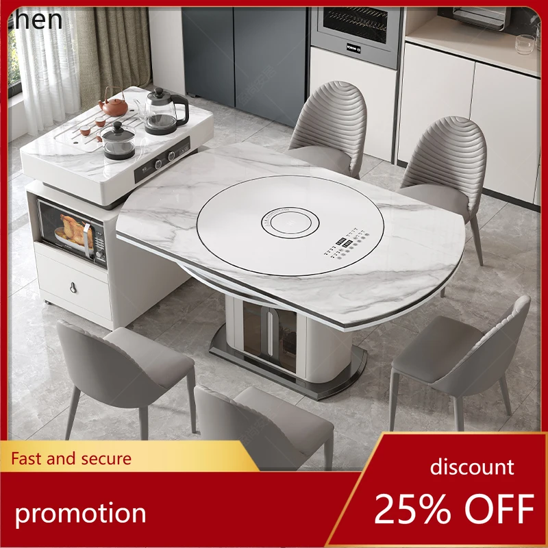 

HT Slate Dining Table Integrated Household Light Luxury Multifunctional Slate Dining Table and Chairs