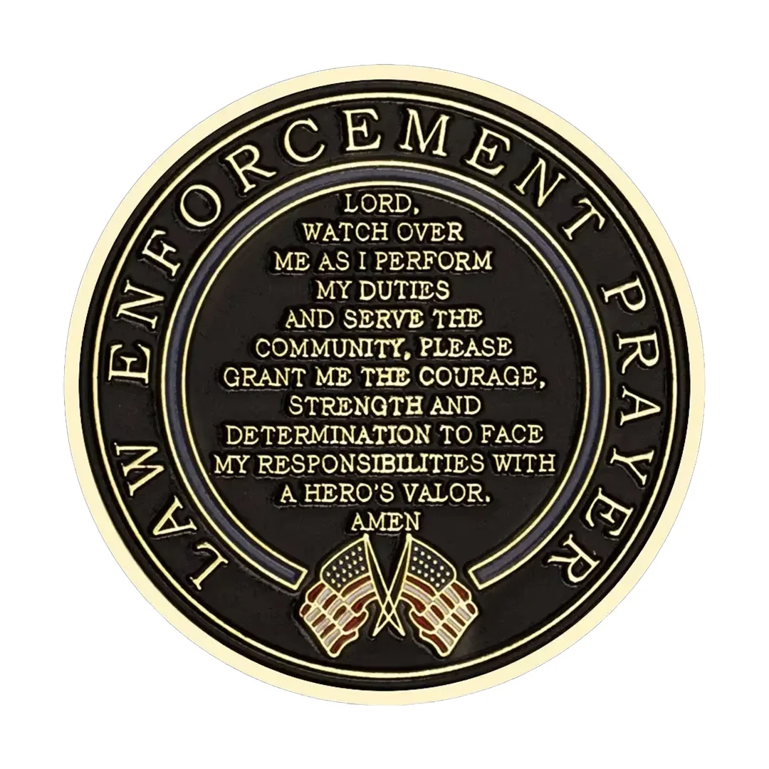 Patron Saint of Law Souvenir Coins Gold Plated Enforcement Police ST. Micheal Law Enforcement Prayer Commemorative Coin