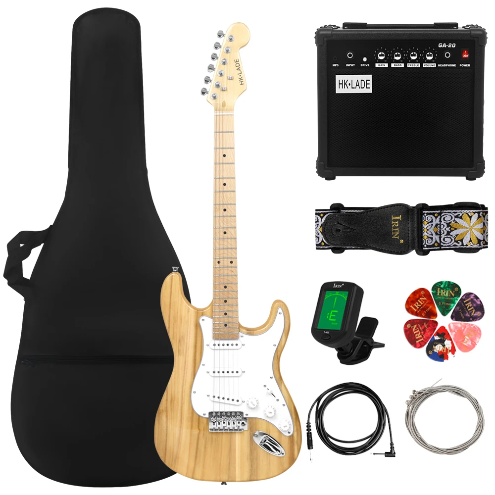 HK·LADE Electric Guitar 39 Inch 6 String 22 Frets Maple Body Electric Guitarra With Amp Bag Strap Guitar Parts & Accessories