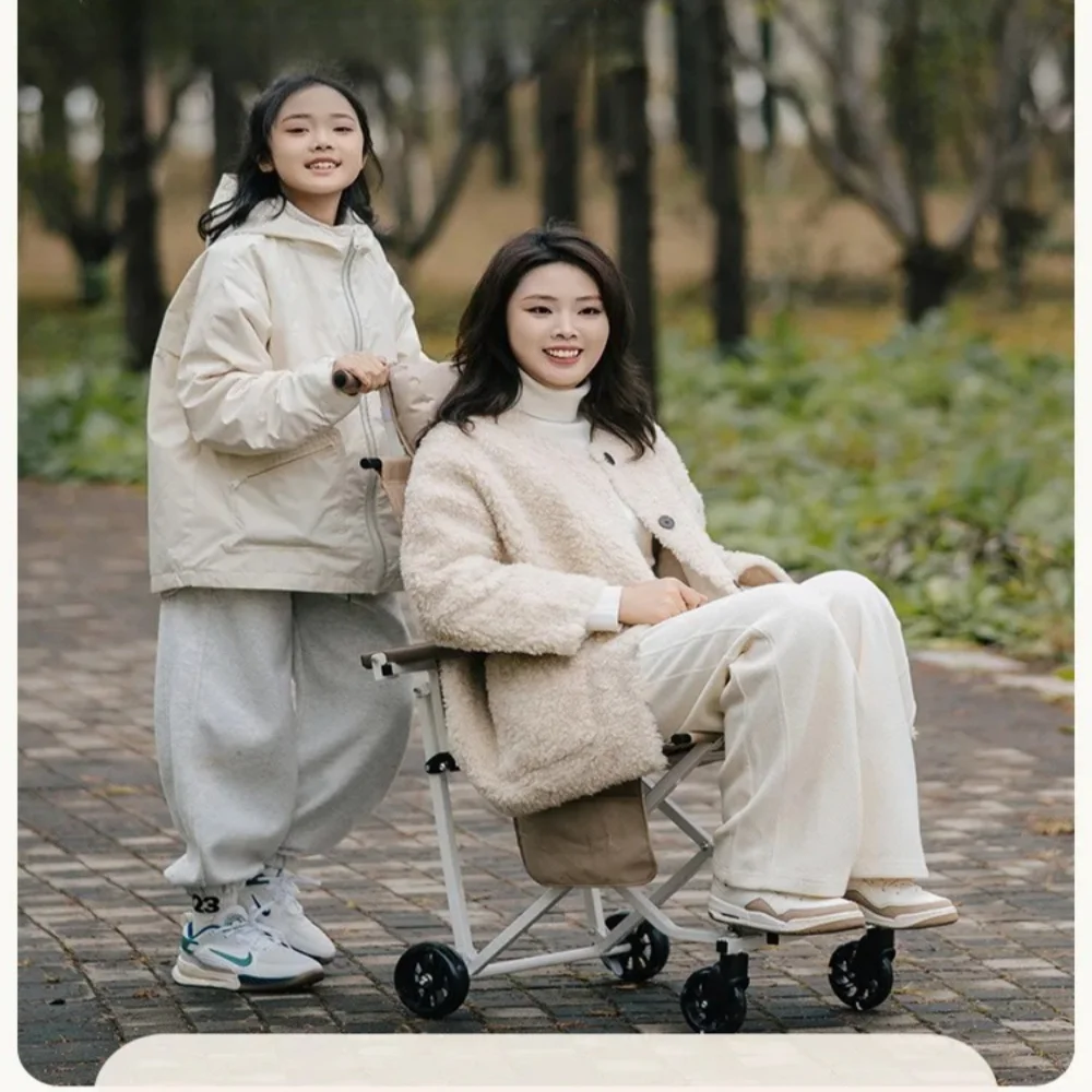 

Multifunctional Folding Camping Chair, Lightweight Outdoor Trolley, Portable Transport Vehicle for Travel Outdoor Activities
