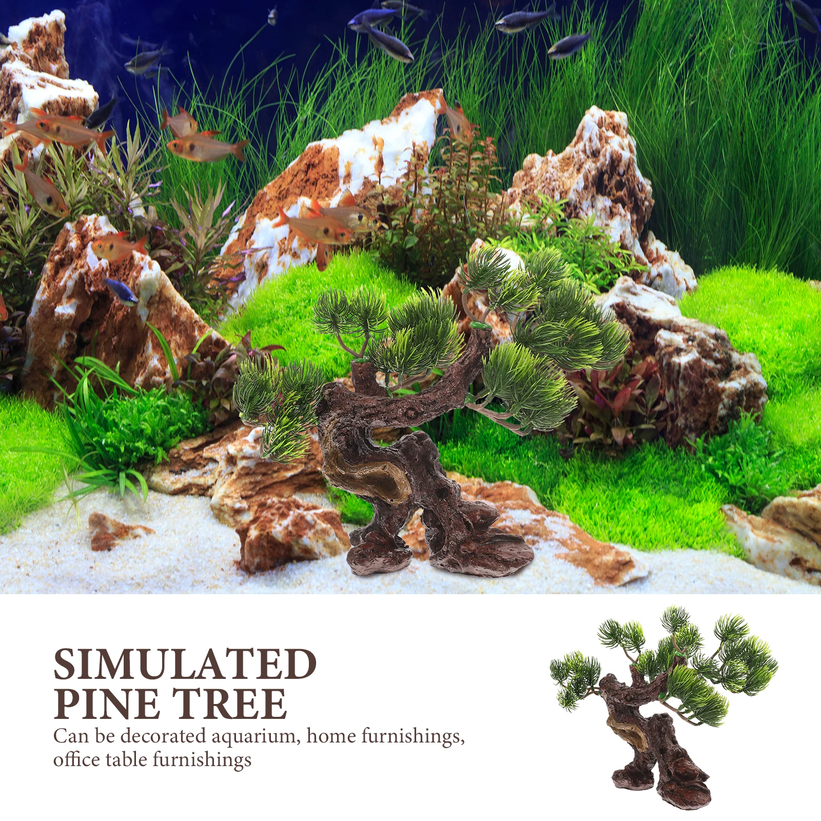 

Creative Resin Artificial Tree Fake Plant Ornament For Home Office Decor Desktop Adornment Realistic Simulation Greenery