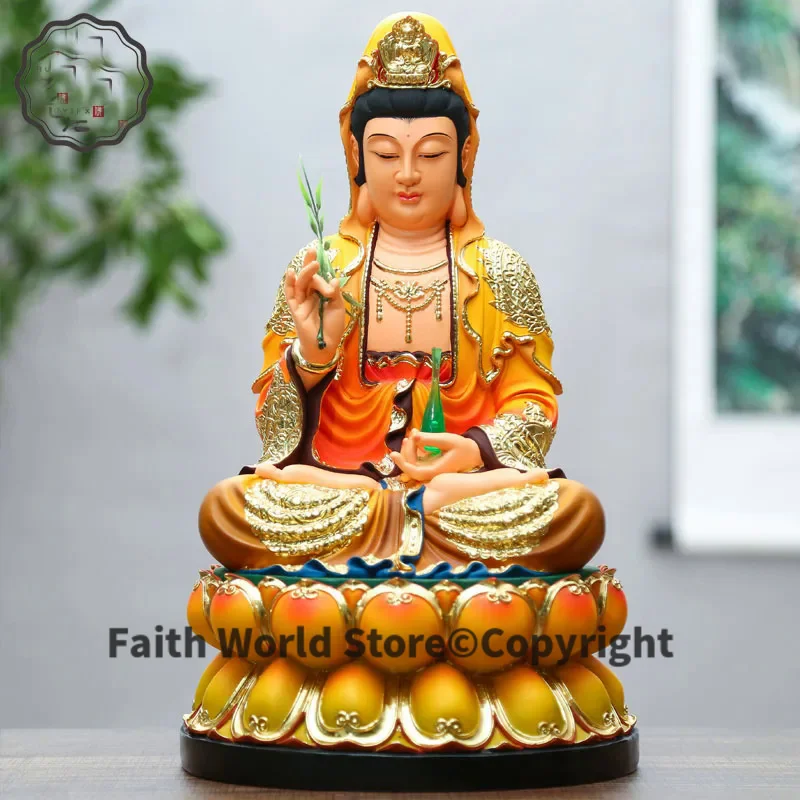 

Taoist Buddhism HOME Shrine efficacious protection Patron saint Ornamental God gilding Avalokitesvara Guan yin FENG SHUI statue