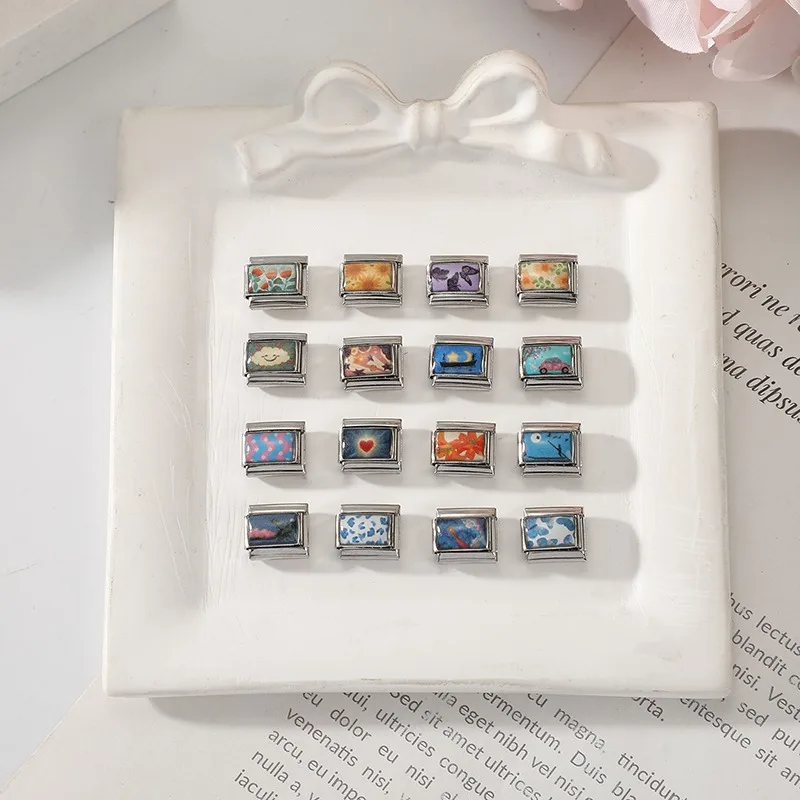 9mm Original Design Dream Transport the Stars Moon Seabeach Ships Stainless Steel Charm Italian Bracelet Link Making DIY Jewelry image 5