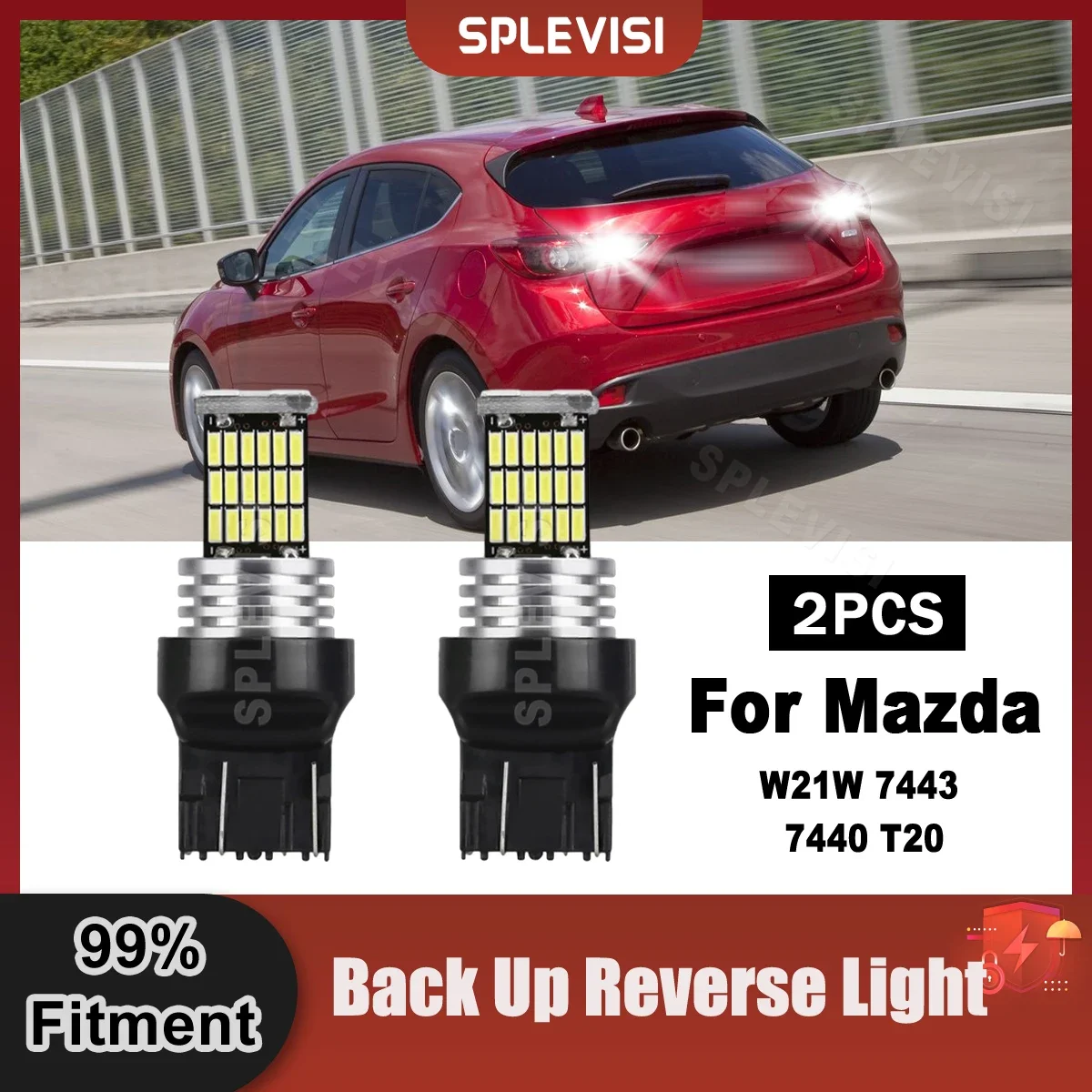 2x Revese Backup Lamp 7440 7443 T20 For Mazda 3 BK BL BM BN 5 6 GH GJ CX-7 ER CX-9 TB MX-5 NB ND RX-8 SE FE