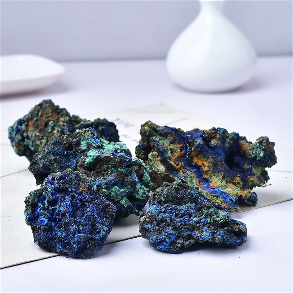 Natural azurite original decoration specimen size size azurite crystal ore teaching decoration