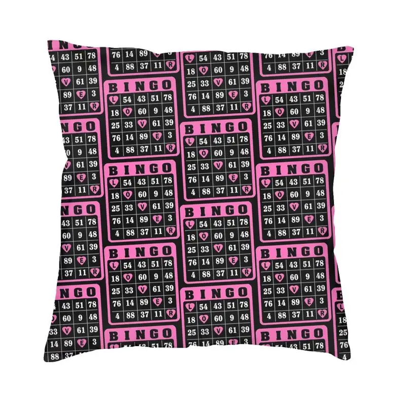 Luxury Bingo Lover Bingo Time Love Bingo Classic Pink Sofa Cushion Cover Polyester Pillow Case Home Decor Pillowcase