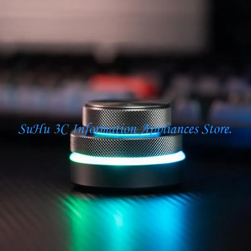 

Aluminum Single Customizable Keyboards With Reverse Rotation Knob And Color Backlight For Multiple Device Connection