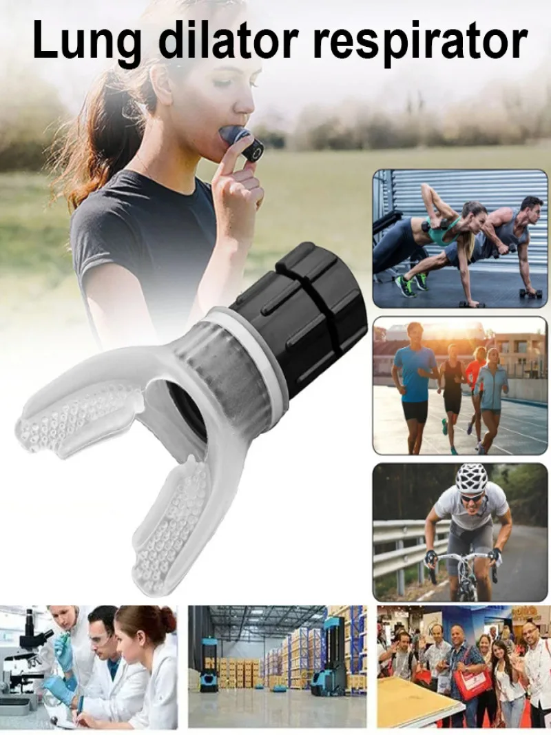 Lung Capacity Trainer Breathing Exercise Device Adjustable Resistance Portable Respiratory Fitness Trainer for Stamina Boost