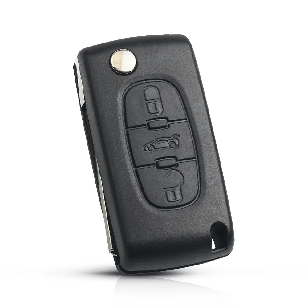 XNRKEY 0536 Type ASK 3 Button Flip Remote Car Key 433Mhz  Electronic 46  Chip VA2 407 Blade for Peugeot Key