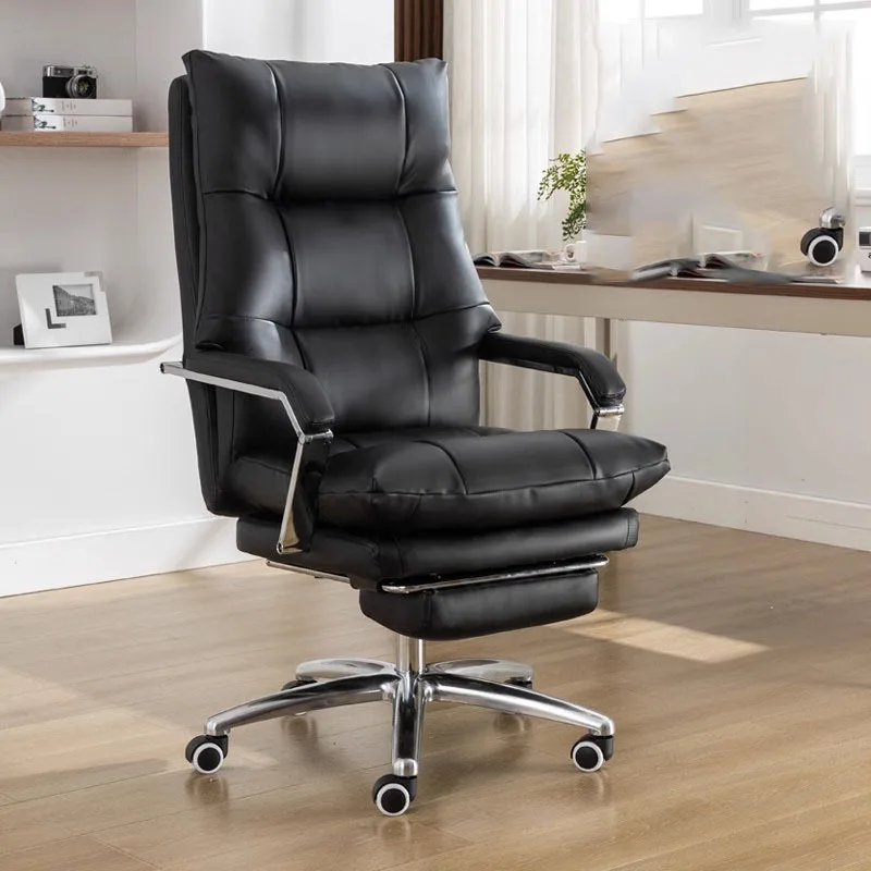 Light Luxury Office Chair Leather Sofa Computer Swivel Study Executive Mobiles Reading Silla Oficina Roman Furniture