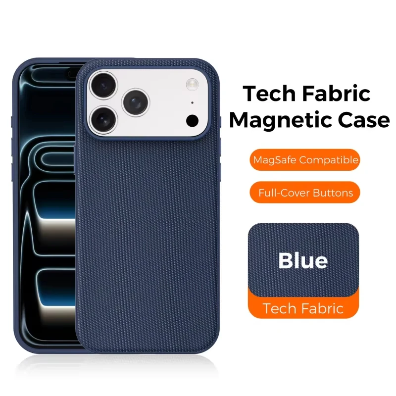 Neue Luxus-Tech-Gewebehülle mit magnetischer kabelloser Ladefunktion für iPhone 18 17 Air 13 12 Pro Max 16 15 14 Plus, stoßfeste Abdeckung – Detail 8