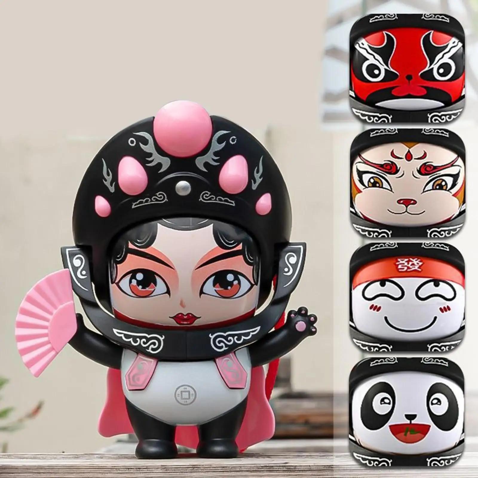 New Year Birthday Gift Miniature Figurine Sichuan Opera Face Changing Doll for Bookshelf Desk Office Car Decor