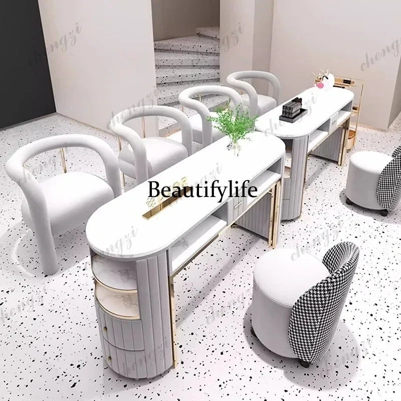 F150 P182 Modern Trendy Nail Table Classic Premium Aesthetic Textured Nail Table Practical Exquisite Table Manucure Salon Furnit