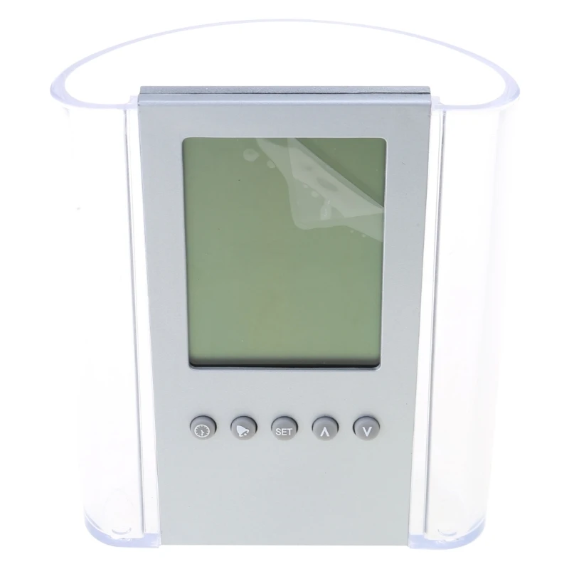 LCD Digital Alarm Meja Pensil Pena Pemegang Termometer Kalender