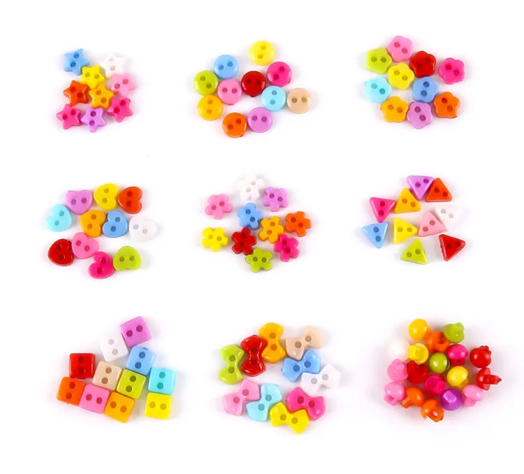 300pcs 6mm Beautiful Mini Tiny Resin Button Sewing kid\'s apparel toy doll Decorative DIY Scrapbooking