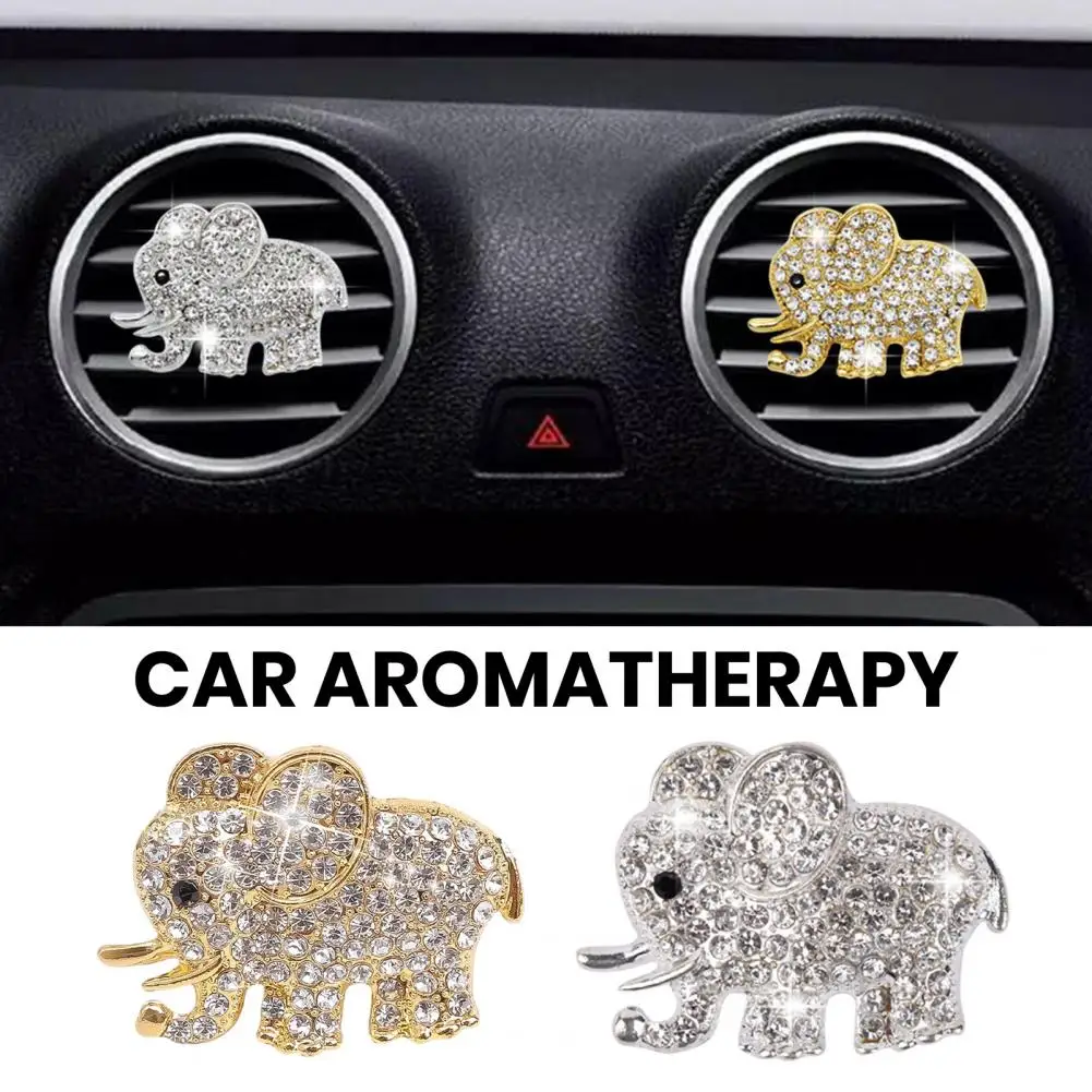 

Bling Elephant Car Perfume Clip Car Aroma Vent Clip Auto Smell Air Freshener Car Ornaments Diamond Elephant Auto Interior Decor