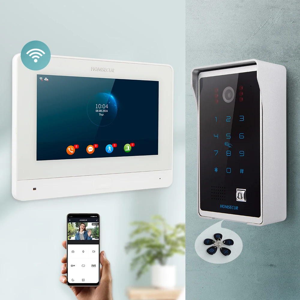 HOMSECUR WIFI Video Door Phone Intercom Doorbell Password/Card Camera Door Unlock