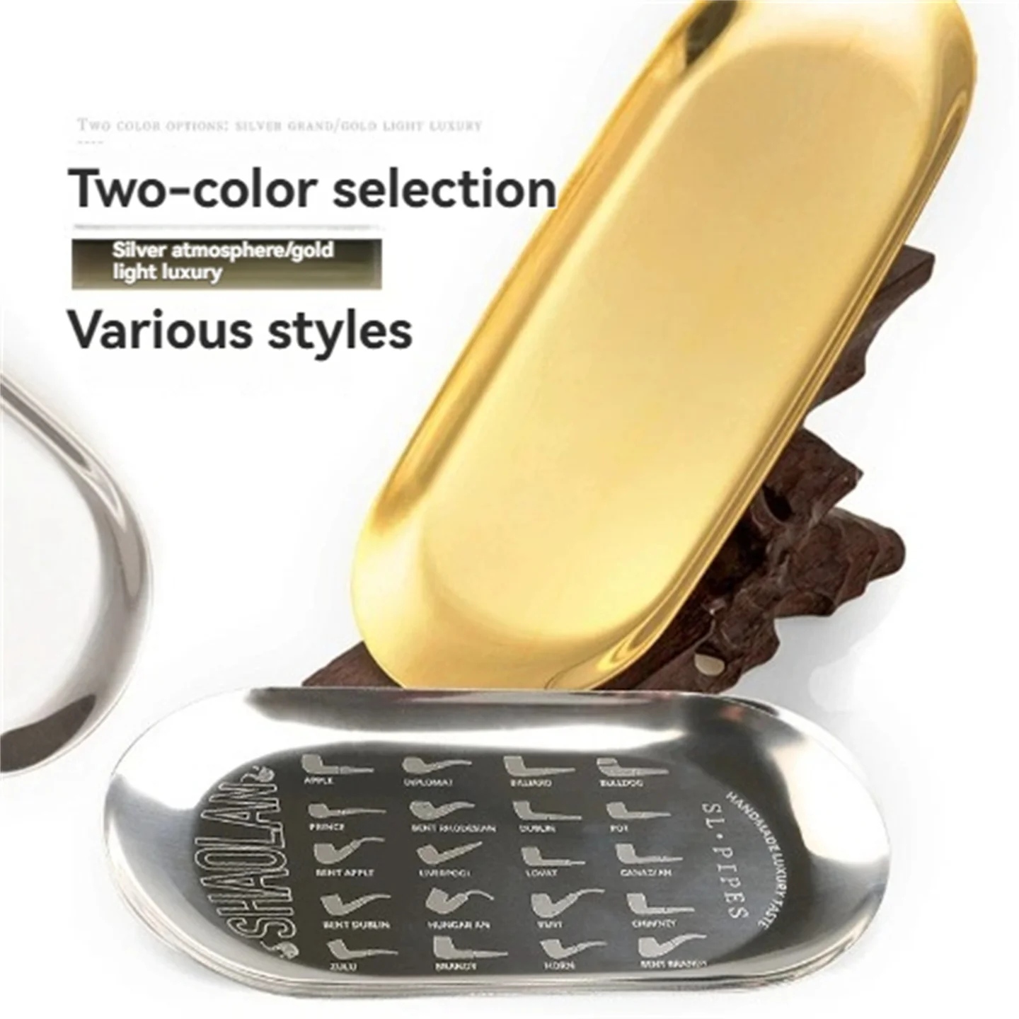 20 Pieces/Pack Stainless Steel Tobacco Awaking Tray Bowl Rest 20 Pipe Shapes Guide Chart Smoking Pipe Accessories