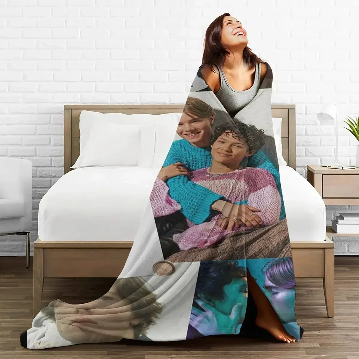 Young Royals Plaid Blankets Sofa Cover Flannel Print TV Drama Collage Portable Thin Throw Blanket for Bed Couch Bedding Throws