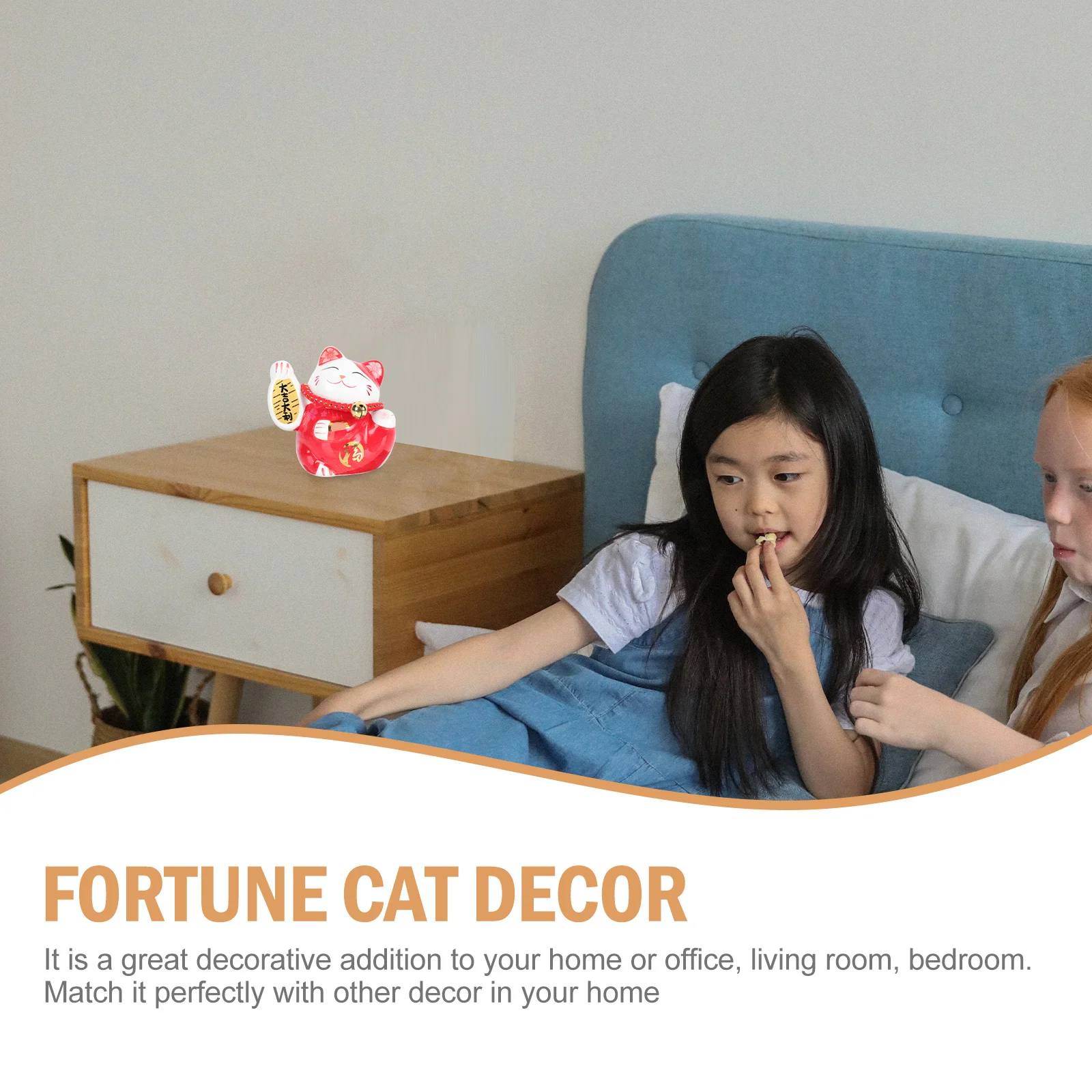 

1Pcs Fortune Cat Decor Ceramic Adornment Elegant Desktop Ornament Home Office Decoration Lovely Lucky Cat Figure