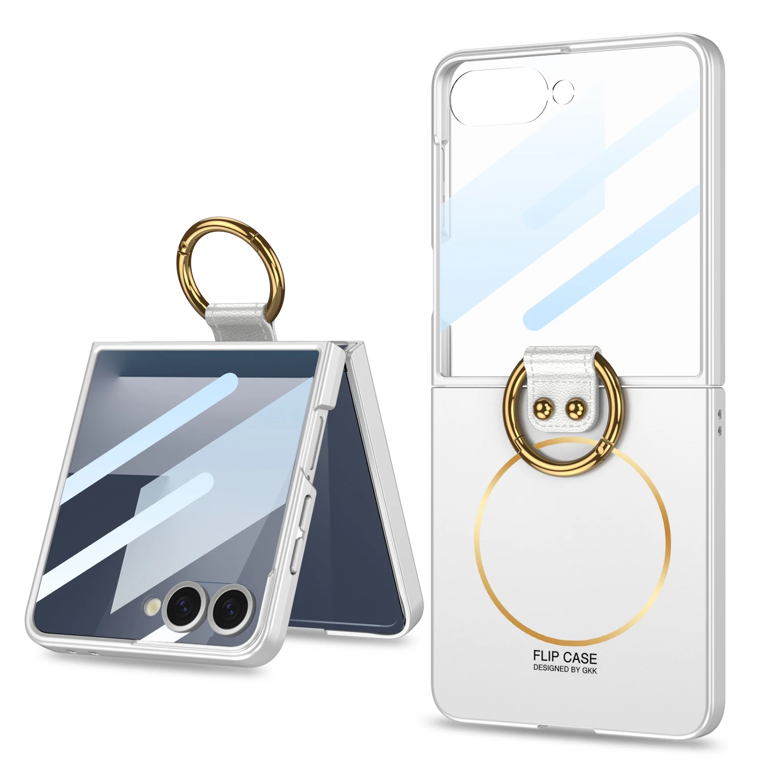 For Samsung Galaxy Z Flip 8 Magsafe Case Shell Film Integrated Ultra-thin Matte Ring Holder Flip Case Magnetic Wireless Charging